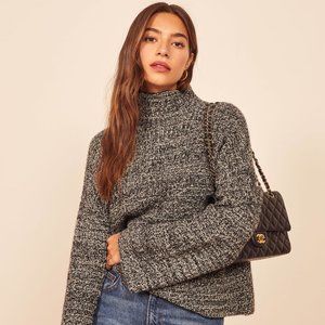 Reformation Fern Sweater in Black Marled